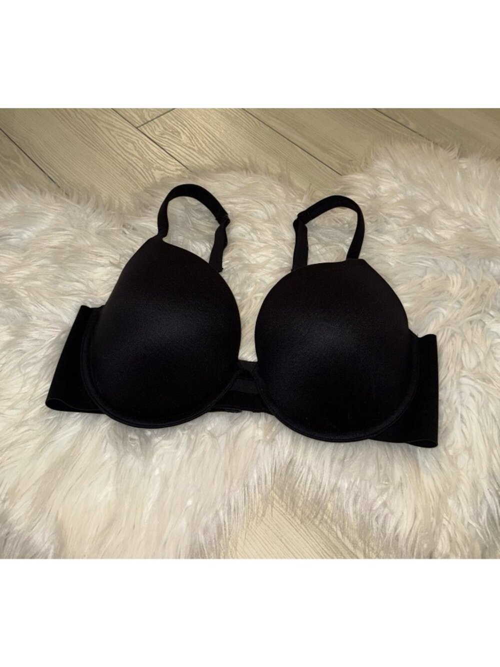 Auden Light Lift Plunge Coverage Bra Lined Underwire Womens 38D Black